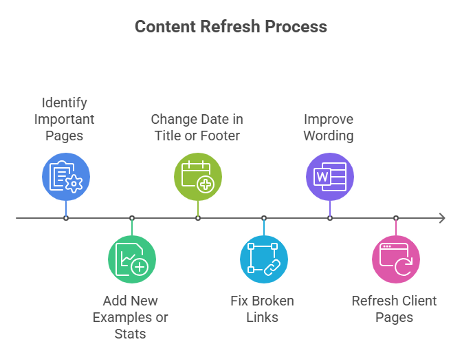 Every 4–6 months, go back to your important pages: