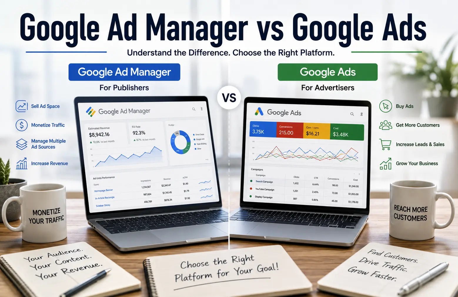 Google Ad Manager vs Google Ads key differences comparison