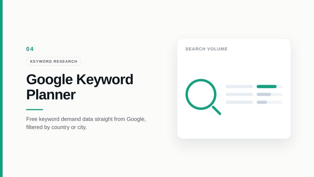 Google Keyword Planner search volume data for SEO keyword research